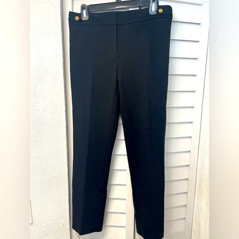 Black pattered work trousers
